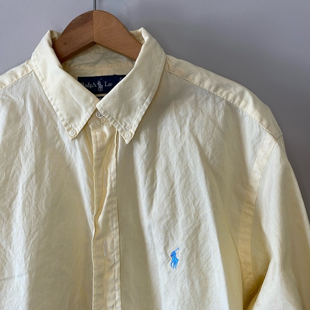🔥Ralph Lauren XL Button-Down, Neck 17.5, yellow